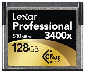 Lexar雷克沙Professional 3400x 128GB CFast 2.0存储卡（读取510MB/s）