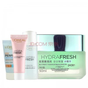 欧莱雅（LOREAL）水嫩美肌套装（水精华凝露+护肤旅行3件套）