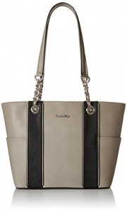 Calvin Klein SaffiaNo 女款拼色真皮手袋