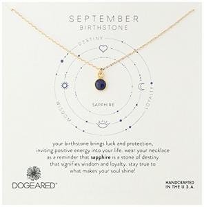 Dogeared 纯银镀金蓝宝石9月生辰石项链