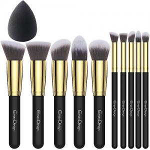 EmaxDesign Makeup Brushes 10+1 Pieces Makeup Brush Set