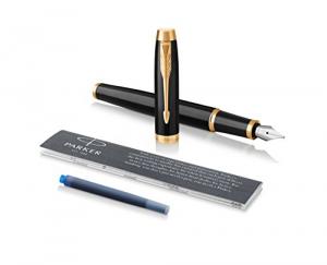 PARKER 派克 2017款IM系列 纯黑丽雅金夹钢笔 F尖