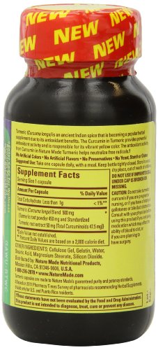 Nature Made Tumeric Capsules 500 Mg, 60 Count