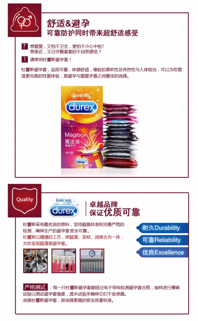 杜蕾斯 避孕套安全套 成人用品魔法装超薄系列18只+魔法装情趣系列18只 超值组合装