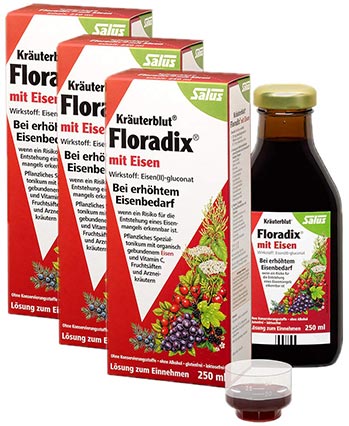 补血圣品：德国版 Salus Floradix 铁元孕妇补铁营养液500ml*3