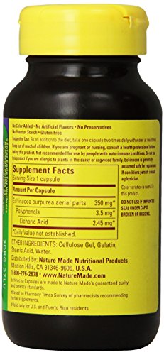 Nature Made 紫锥菊胶囊 350mg*100粒 Nature Made 紫锥菊胶囊 350mg*100粒 