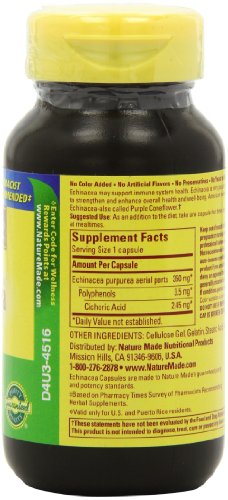 Nature Made 紫锥菊胶囊 350mg*100粒 Nature Made 紫锥菊胶囊 350mg*100粒 
