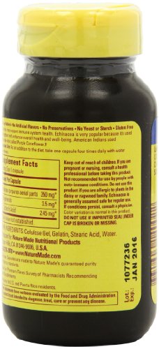 Nature Made 紫锥菊胶囊 350mg*100粒 Nature Made 紫锥菊胶囊 350mg*100粒 