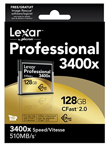 Lexar雷克沙Professional 3400x 128GB CFast 2.0存储卡（读取510MB/s）