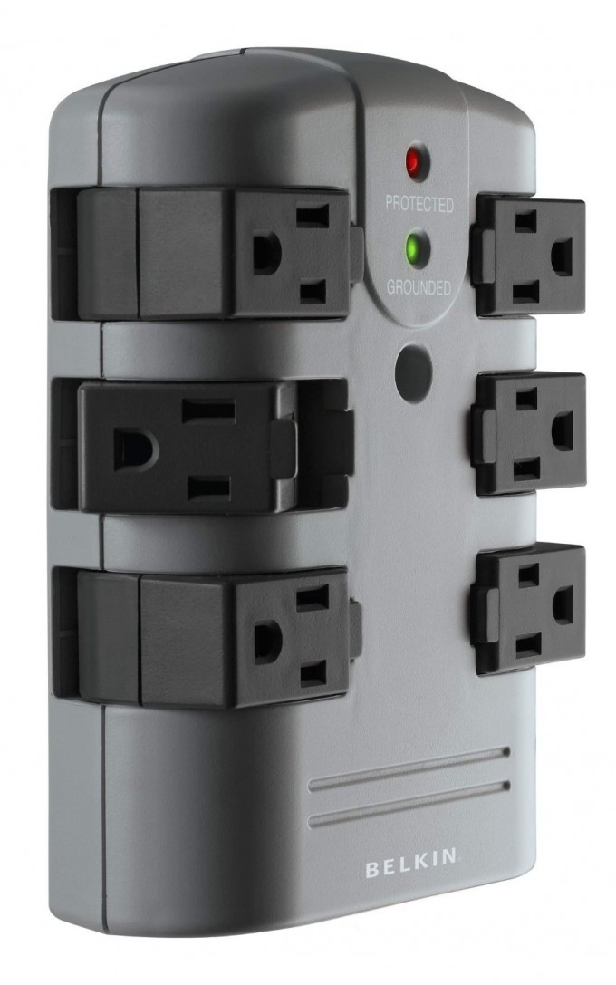 电器保护神！Belkin贝尔金 Outlet Pivot Surge 8孔防电涌插座