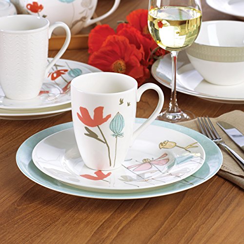 Lenox莱诺克斯Poppy 4-Piece Street Bay Dinnerware Set 餐具四件套