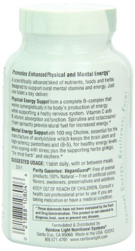 RAINBOW LIGHT Energy B-Complex 纯天然食物复合维生素B 90粒 