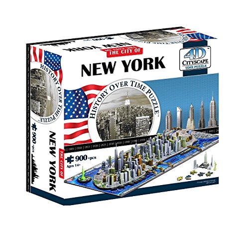 限prime会员： 4D New York City Skyline Time Puzzle 4D模型 纽约城 时间线版