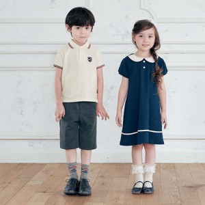 BELLE MAISON 千趣会 带领半袖连衣裙