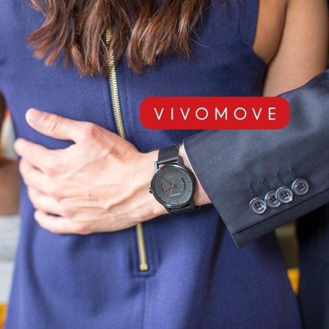 Garmin 佳明 Vivomove 运动智能手表 黑色 皮质表带