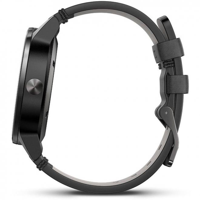 Garmin 佳明 Vivomove 运动智能手表 黑色 皮质表带