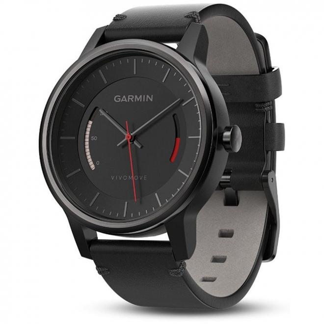 Garmin 佳明 Vivomove 运动智能手表 黑色 皮质表带