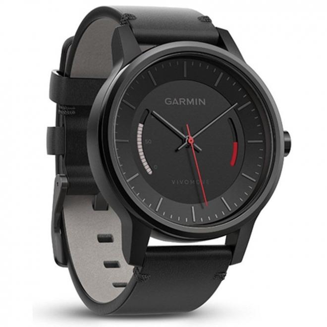 Garmin 佳明 Vivomove 运动智能手表 黑色 皮质表带