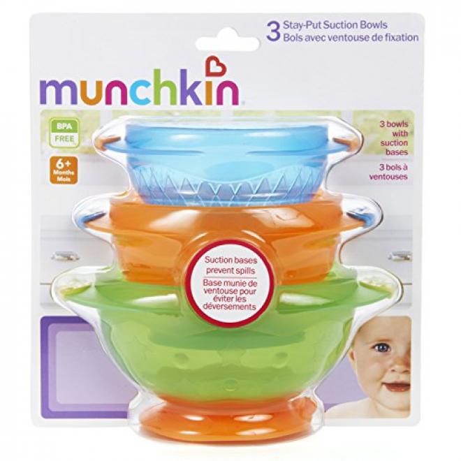 Munchkin 麦肯奇宝宝吸盘碗3个装