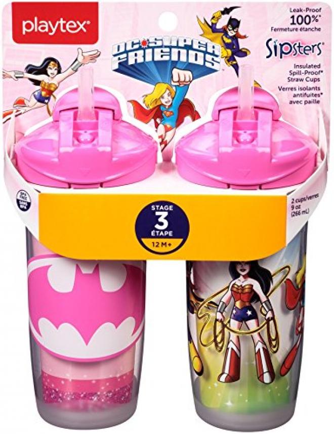 Playtex 倍儿乐 sipsters3 超级朋友婴儿杯 266ml 2个