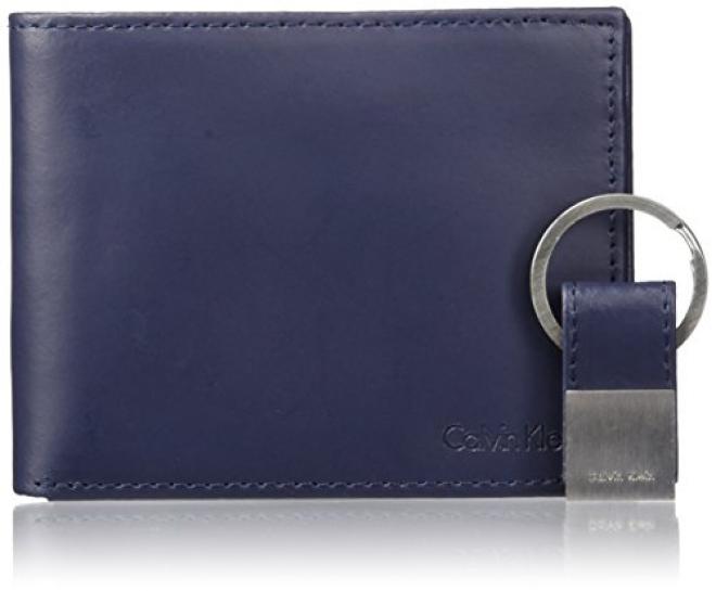 Calvin Klein RFID Blocking 男士真皮两折钱包
