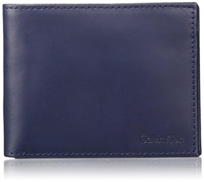 Calvin Klein RFID Blocking 男士真皮两折钱包