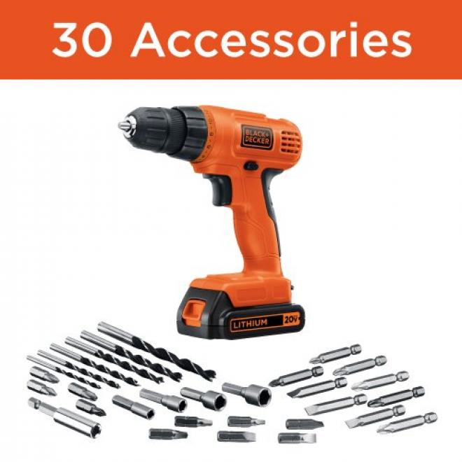 Black Decker 百得 LD120VA 20V无线电钻套装