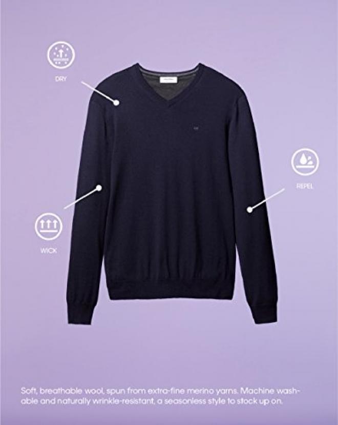 Calvin Klein End Check Quarter 男士美利奴羊毛上衣