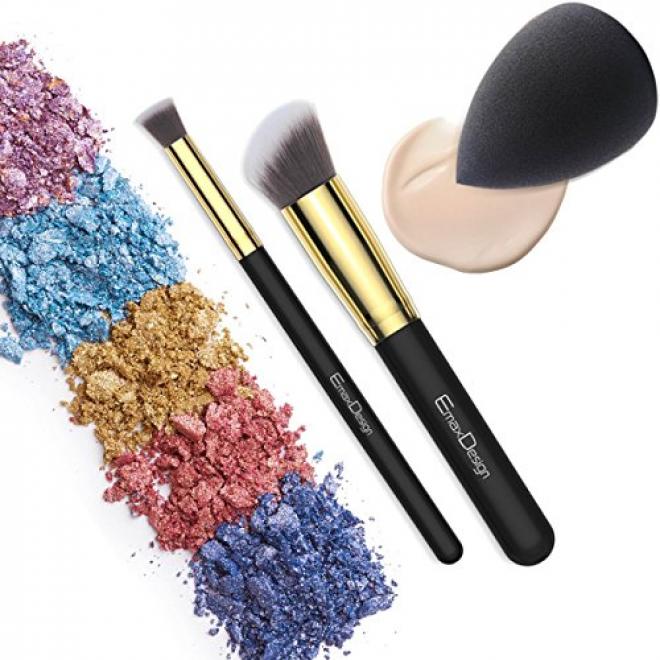 EmaxDesign Makeup Brushes 10+1 Pieces Makeup Brush Set