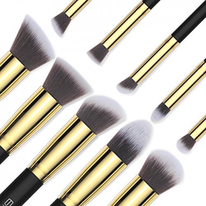 EmaxDesign Makeup Brushes 10+1 Pieces Makeup Brush Set