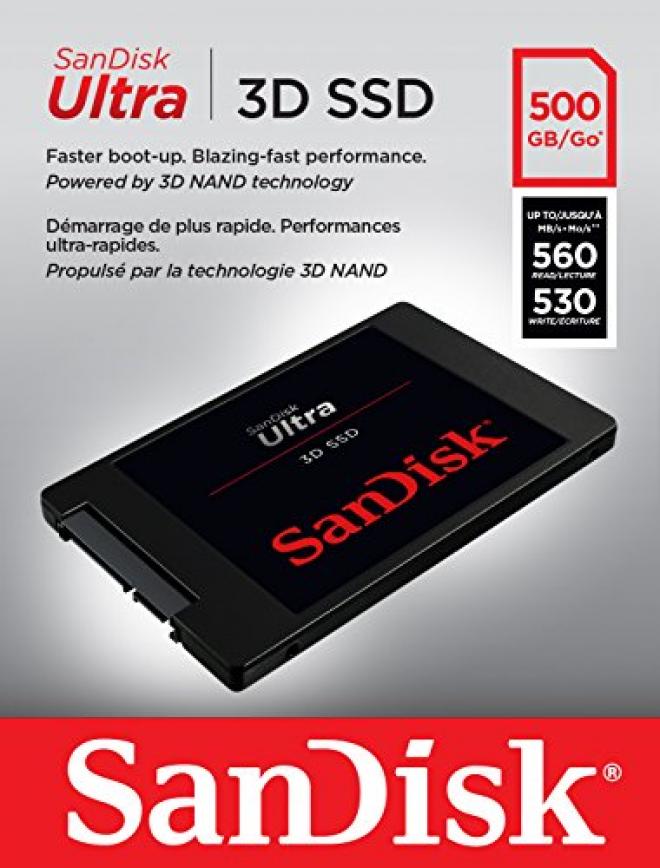 SanDisk闪迪 Ultra 3D 固态硬盘 500GB