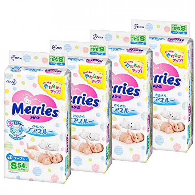 kao 花王 Merries 婴儿纸尿裤 S号 54片*4包