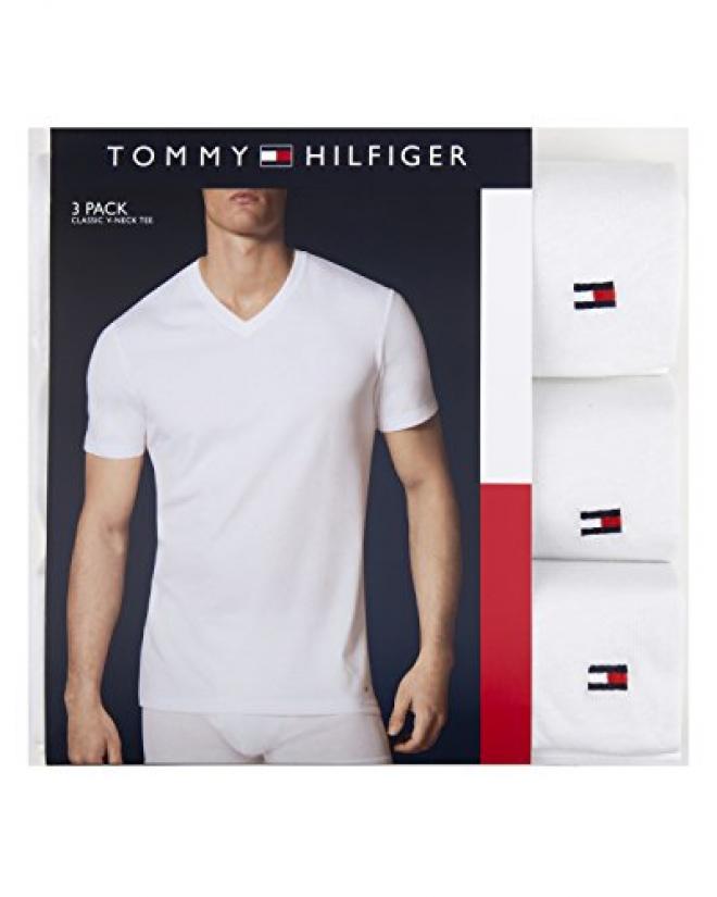 TOMMY HILFIGER 汤米希尔费格 Classics V-Neck 男士短袖3件装