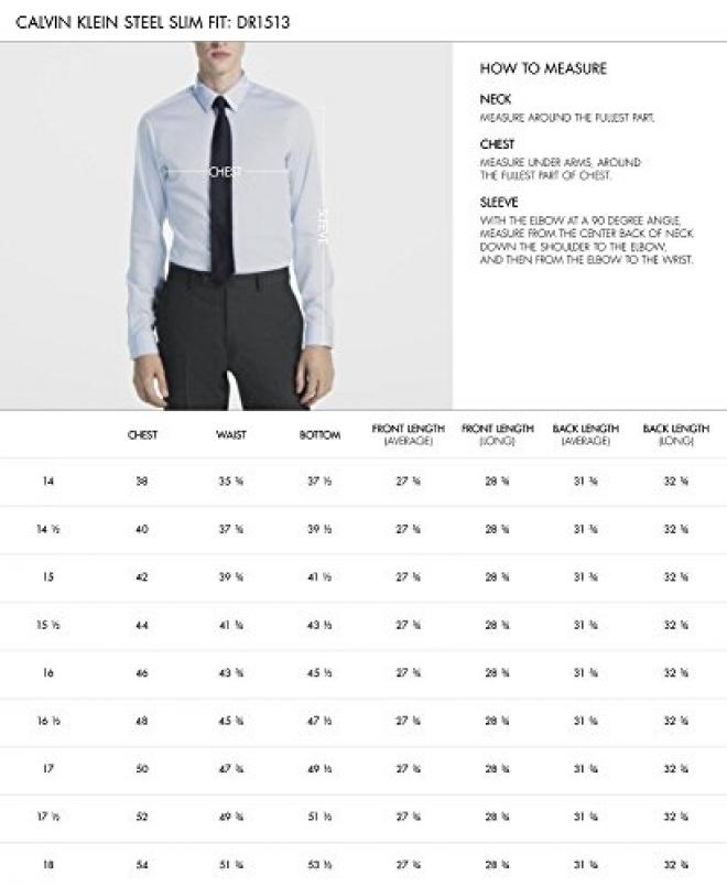 Calvin Klein  Herringbone 男士修身免熨衬衫