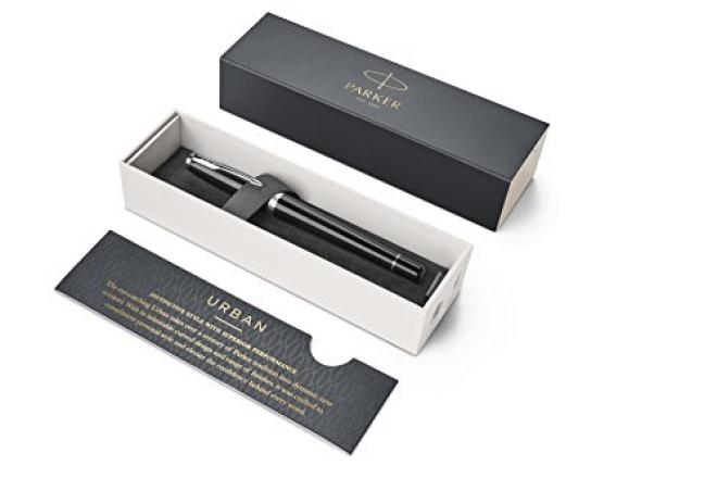 PARKER 派克 Urban都市系列 黑杆白夹钢笔 M尖
