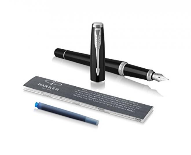 PARKER 派克 Urban都市系列 黑杆白夹钢笔 M尖