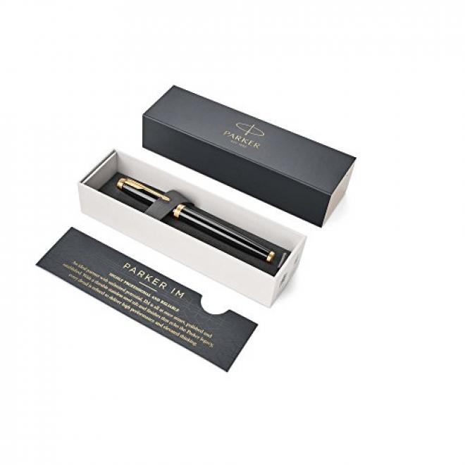 PARKER 派克 2017款IM系列 纯黑丽雅金夹钢笔 F尖