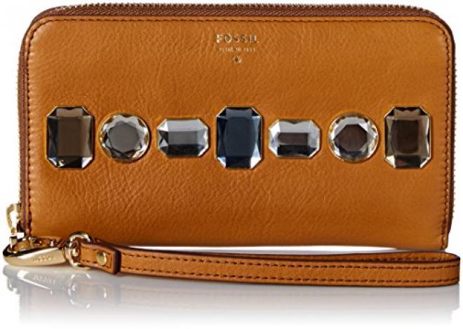 Fossil Sydney Zip Around Phone 女士真皮钱包