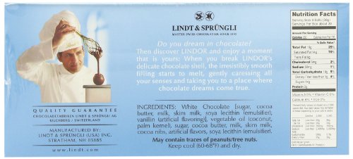 Lindt 瑞士莲 Stracciatella 白巧克力 软心巧克力球 60粒装