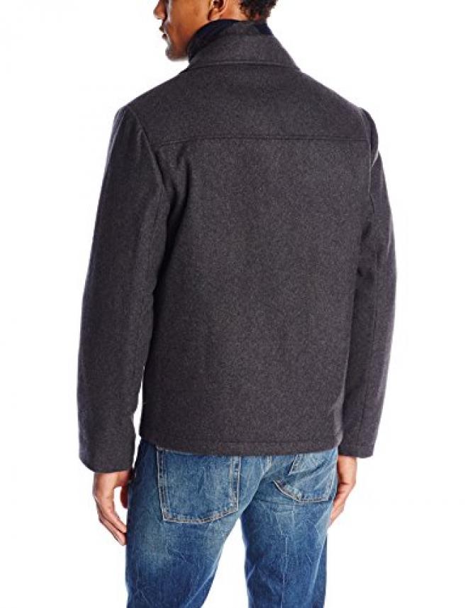 IZOD Wool-Blend 男士羊毛混纺大衣 带围巾