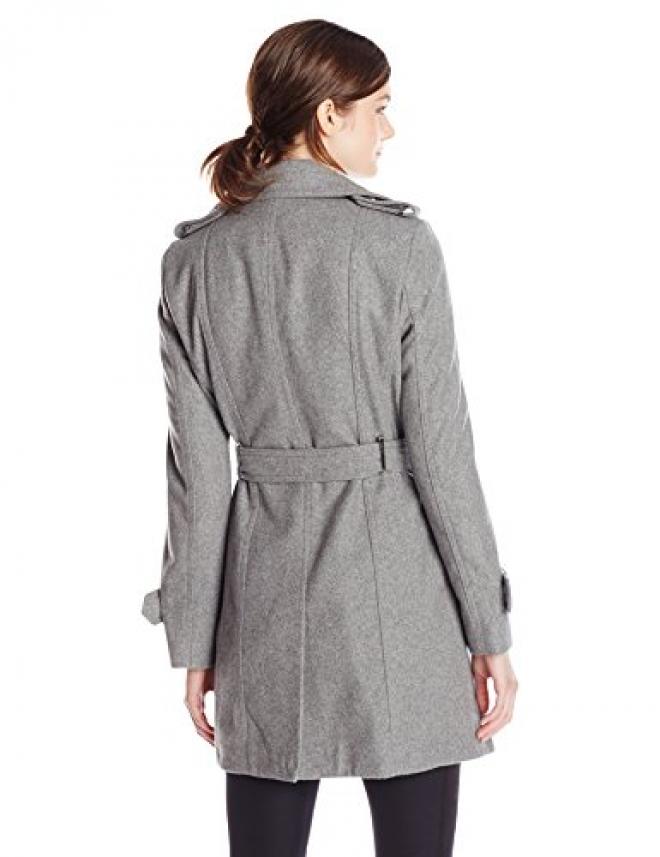 Calvin Klein Single-Breasted Wool-Blend 女士羊毛混纺大衣
