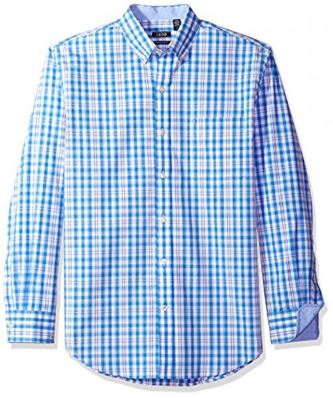 IZOD 男士格纹长袖衬衫