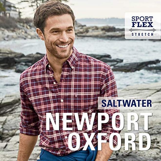 IZOD Oxford Plaid 男士竖条纹衬衫