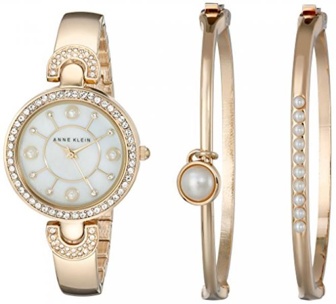 ANNE KLEIN AK/1960GBST 女款时装腕表手镯套装